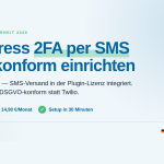 WordPress 2FA per SMS rechtskonform. Banner-Variante 2