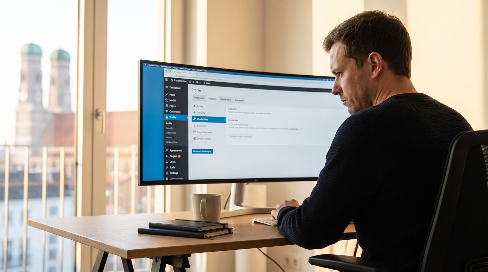 Administrator prüft Application Passwords im WordPress-Profil nach dem Rank-Math-Vorfall