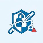 Illustration der Elementor CSRF-Sicherheitslücke CVE-2026-62062: ein Link durchbricht ein Schutzschild und erzeugt ein fremdes Administratorkonto