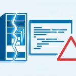 Illustration: aufgebrochener Server mit Warndreieck, kritische PHP-Sicherheitslücken PHP2Shell