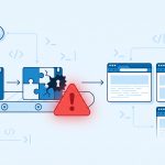 Illustration: manipuliertes Plugin-Paket mit Hintertür und rotem Warnsymbol auf dem Weg zu WordPress-Websites (Supply-Chain-Angriff Rank Math PRO)