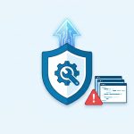 WordPress 7.1.3 Sicherheitsupdate: Schutzschild mit Wartungssymbol, Update-Pfeil und Warnhinweis